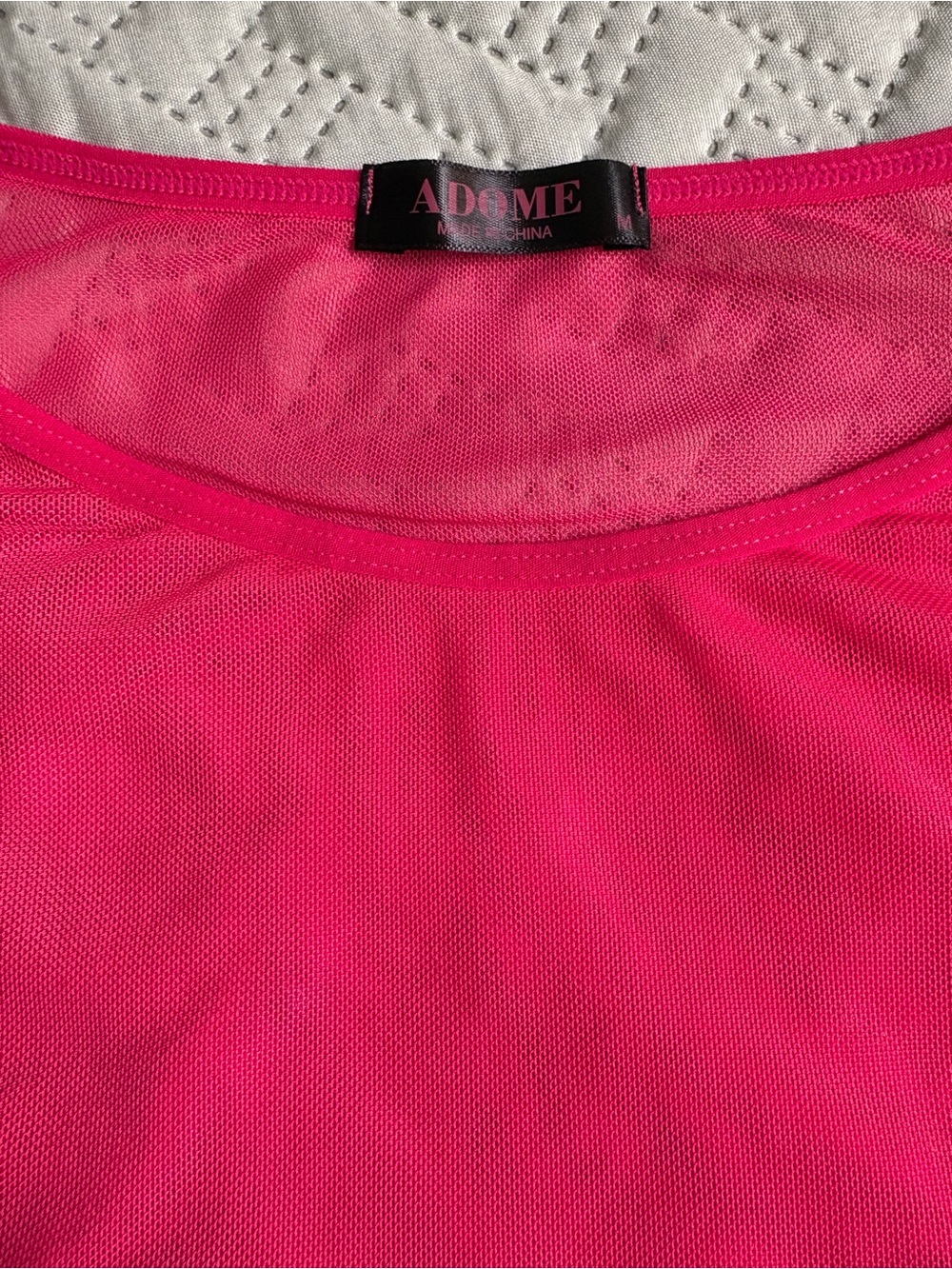 Some Women’s Hot Pink Mesh Crop Top long sleeves